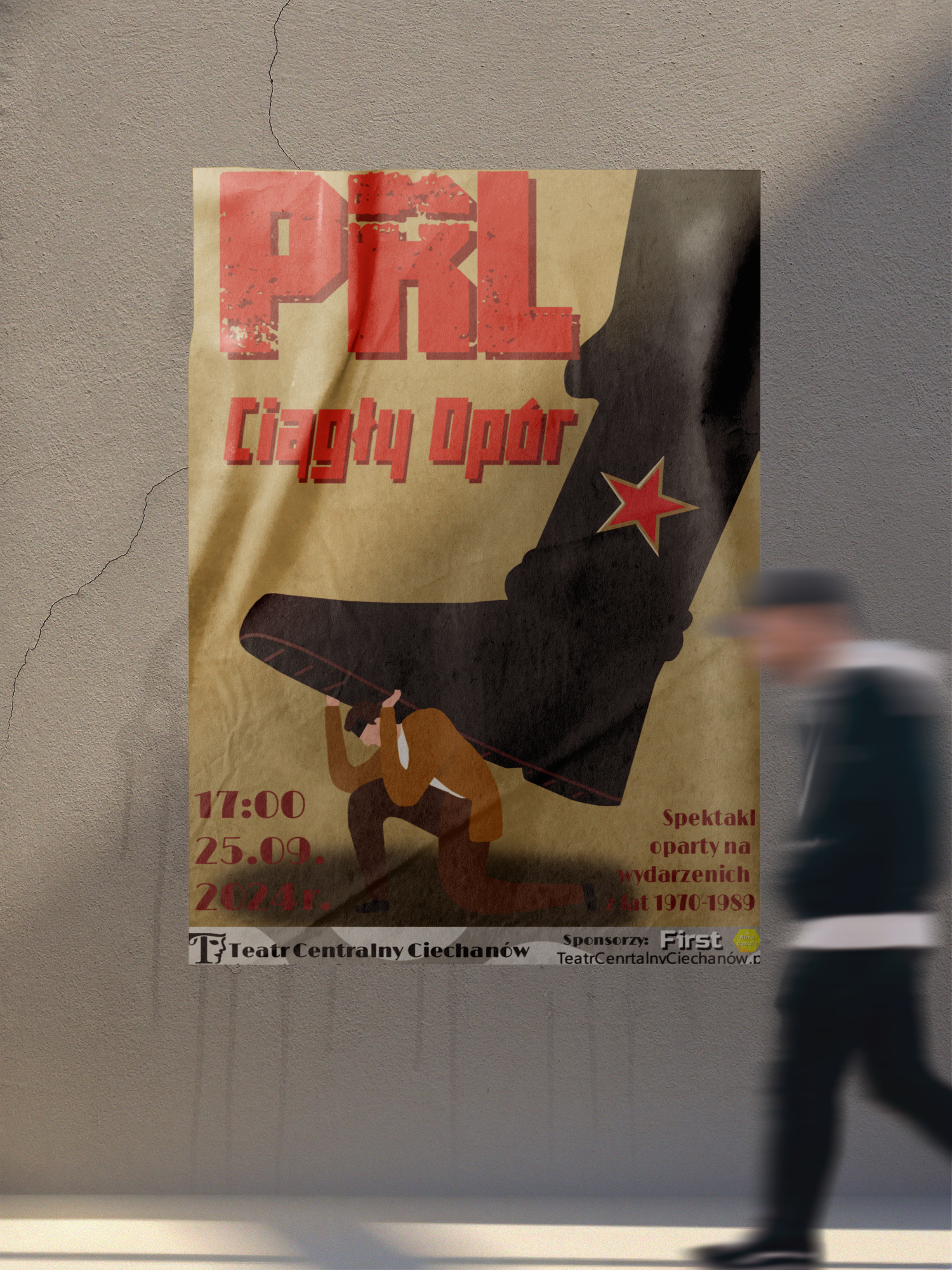 Plakat spektakl PRL mockup
