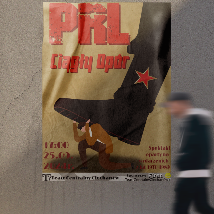 Plakat spektakl PRL mockup